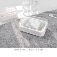 寝室肥皂盒香皂双层沥水带盖学生宿舍简约透明大号家用洗衣皂盒子 加大带盖式皂盒