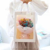 满天星干花花束生日礼物大束干花批发真花闺蜜少女送女朋友毕业季 彩色满天星+开窗手提袋