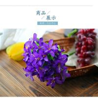 仿真百合绢花招财果塑料假花盆栽盆景绿植客厅卧室饭店隔断摆件 紫色百合单支