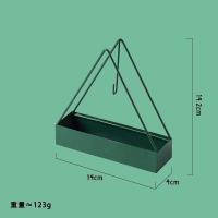 北欧铁艺蚊香架创意金属蚊香托盘家用香炉盘檀香接灰盘挂式蚊香炉 三角形蚊香架1个[绿色]