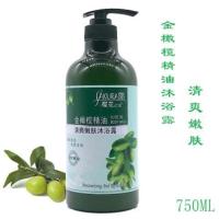 樱花之恋洗发水沐浴露家庭套装男女橄榄薰衣草玫瑰柔顺去屑洗发露 金橄榄清爽嫩肤沐浴露750ml 750mL