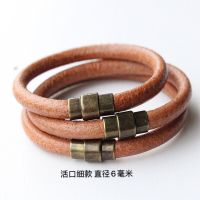 日系高桥养色牛皮手镯一生之环复古情侣手工手环男女潮人百搭礼物 S码 活口细款 13-15.5手围