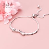 蝴蝶结手链女韩版气质学生清新可爱微镶排钻创意调节珠送礼物手饰 微镶排钻蝴蝶结手链
