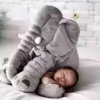 大象安抚抱枕头毛绒玩具公仔婴儿玩偶宝宝睡觉陪睡布娃娃生日礼物 灰色大象 60厘米公仔