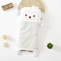 婴儿枕头苎麻枕套夏季透气凉爽新生儿童四季通用荞麦壳0-1-6岁 小猴蓝 小号枕套【不含芯】