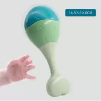 新生婴幼儿沙锤手摇铃早教益智宝宝抓握训练0-6-12个月可水煮玩具 A2单头摇锤 升级版[可水煮消毒]