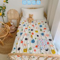 儿童冰丝毯子婴儿夏季盖毯薄款冰丝毯婴幼儿午睡毯宝宝盖巾空调被 动物花花 70*120适合0-2岁宝宝