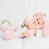 洋娃娃安抚娃娃玩具儿童毛绒玩具布娃娃玩具女孩生日礼物陪睡娃娃 桃粉色 [不带音乐]娃娃1个