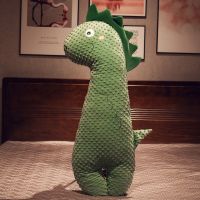 可爱抱枕女生睡觉夹腿枕头男生款床头靠垫卧室床上靠枕长条枕侧睡 绿色恐龙 80cm[单独内胆可拆洗]