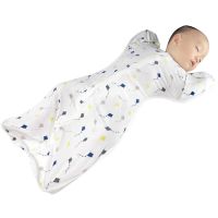 mymini婴儿投降式睡袋夏季超薄竹纤维弹性宝宝包裹被襁褓防惊跳 风筝 69cm中号M11-17斤宝宝