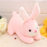 可爱小兔子毛绒玩具仿真趴趴兔公仔儿童玩偶女生生日礼物汽车摆设 粉色 30厘米