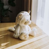 狸猫公仔可爱毛绒玩具超萌娃娃床上睡觉抱枕猫咪玩偶女孩生日礼物 白色狸猫女 满2件减3 挂件款(全长15cm)