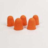 指套护指手指保护套防护手指头护伤加厚耐磨工作防滑点钞翻页橡胶 橙色 2只