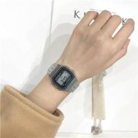 时尚ulzzang小表盘ins方形复古方表韩版简约潮流男女学生电子手表 银带 手表+备用电池