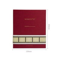 青禾纪长镜头自粘式覆膜相册家庭本大容量影集创意diy手工家庭 尊贵红-中号