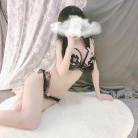 情趣内衣内裤女透明蕾丝珍珠三点式开裆诱惑性感文胸聚拢激情套装 黑色(文胸+开档内裤) 小码(70-90斤)送润滑液+套套