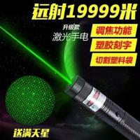 303激光手电绿光激光灯教鞭笔镭射灯绿外线远射售楼部沙盘笔 (送满天星头)绿光黑杆一电一充