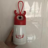 兔子保温杯女可爱便携迷你小巧儿童学生水杯韩版清新文艺成人杯子 白红色小鹿 杯子