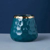 家用水果叉欧式餐具勺子叉子创意陶瓷收纳罐套装不锈钢410 金边墨绿色浮雕罐