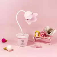 台灯卧室床头灯创意浪漫时尚个性简约现代婚房结婚温馨少女小台灯 [按钮两档调光]粉色 送USB线 触摸开关