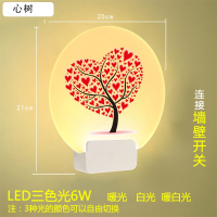床头灯卧室小夜灯轻奢客厅LED超亮背景墙创意现代简约儿童房壁灯 特价小圆款