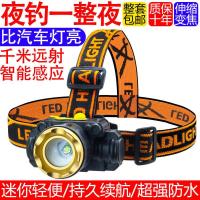 八头核芯超亮led头灯 强光可充电超长待机双锂电头灯头戴式手电筒 1500米[单核聚光]进口T6灯芯