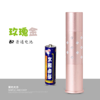 荧光剂检测笔婴儿专用测试化妆品面膜家用充电验钞灯紫外线手电筒 玫瑰金检测笔+普通电池
