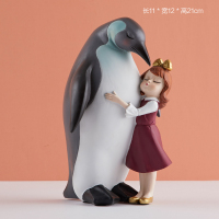 可爱少女心摆件童话猫将军独角兽创意轻奢家居桌面装饰品生日礼物 企鹅A款