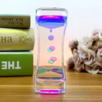 创意双色减压发呆液体沙漏油漏水滴 儿童刷牙计时器摆件生日礼物 小美腰蓝粉