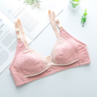 前开扣无钢圈无海绵文胸聚拢舒适怀孕期哺乳内衣薄款大码孕妇胸罩 虾红 34/75 BC通用码