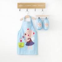 儿童围裙防水罩衣反穿衣无袖中大童手工课防污绘画衣反穿衣烘焙 天使蓝色 衣长54身高105-130cm