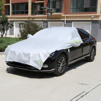 汽车半车衣罩前挡风玻璃罩遮阳防晒隔热防雨罩遮阳挡半身车罩半罩 灰色两厢轿车[备注车型]