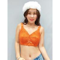 胖mm大胸显小乳胶内衣女无钢圈大码文胸罩聚拢调整型防下垂超薄款 焦橙色 36/80C