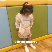 ins风颜值满分幼儿园画画衣服儿童防水罩防颜料DIY绘画围裙反穿衣 如图 小号(90-110)