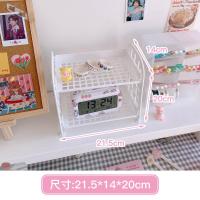宿舍神器ins置物架寝室好物学生桌面收纳架卧室化妆品文具整理架 网格收纳架*奶白色 2层