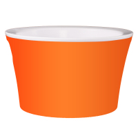 华夏良子塑料加高加厚保温按摩泡脚桶家用洗脚足浴盆过小腿泡脚盆 橙白色圆桶不含盖