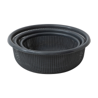 沥水篮塑料镂空厨房家用洗菜篮洗菜盆蔬菜筐水果篮子沥水筛三件套 深灰色三件套