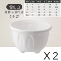 北欧简约树脂多肉绿萝加仑花盆塑料盆栽种植加厚特大特价清仓花盆 雪山白不带底盘[2个] 小