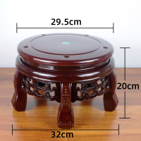 仿实木落地花架阳台客厅电视柜旁单个仿古置物架绿萝塑料花盆架子 仿实木花架红木色-高20cm 无赠品