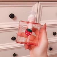 新卡通少女可爱乳液瓶起泡瓶小容量250ml化妆品乳液洗手液分装瓶 粉色一颗大草莓（乳液泵）