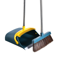 扫把簸箕套装家用扫帚组合扫地笤帚不粘头发神器撮箕塑料软毛高档 深海蓝