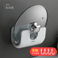简约锅盖架壁挂式家用免打孔多功能放锅盖的架子厨房收纳置物架 北欧灰白