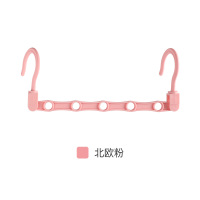 多功能魔术衣架家用收纳整理架挂钩服装店宿舍挂衣服神器衣柜专用 粉色 5个
