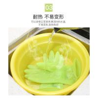 洗碗手套女家用厨房塑胶防水胶手套乳胶牛筋橡胶加厚耐磨家务耐用 苹果绿[2双]纯胶 S