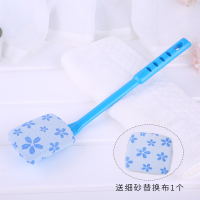 搓澡神器沐浴擦背长柄强力搓泥不求人搓澡巾女后背洗澡刷搓背神器 长柄蓝色细砂 （送替换布）