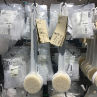 日本muji无印良品洗澡刷搓背神器背部搓澡擦背刷子长柄软毛沐浴刷 本白色一只(专柜款)