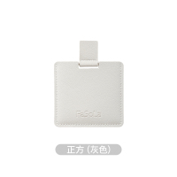 便携式不锈钢化妆镜女简约随身放包里迷你小镜子手持补妆镜卡片镜 正方(灰色)[1个装]