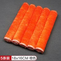 久丽洗碗布竹纤维吸水不沾油双层加厚擦桌清洁洗碗巾厨房抹布 小号18*16cm[橙色5条装]