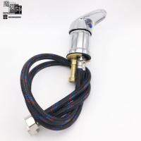 洗头床水龙头开关发廊冷热混水阀冲水床配件理发店混合阀软管通用 A款水龙头 2条管长58CM