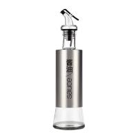 厂家直销日式不锈钢玻璃油壶酱油瓶防漏调料瓶厨房组合套装 带字款(油)单个买无赠品